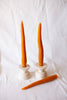 BEESWAX CARROT TAPER CANDLE PAIR - 2