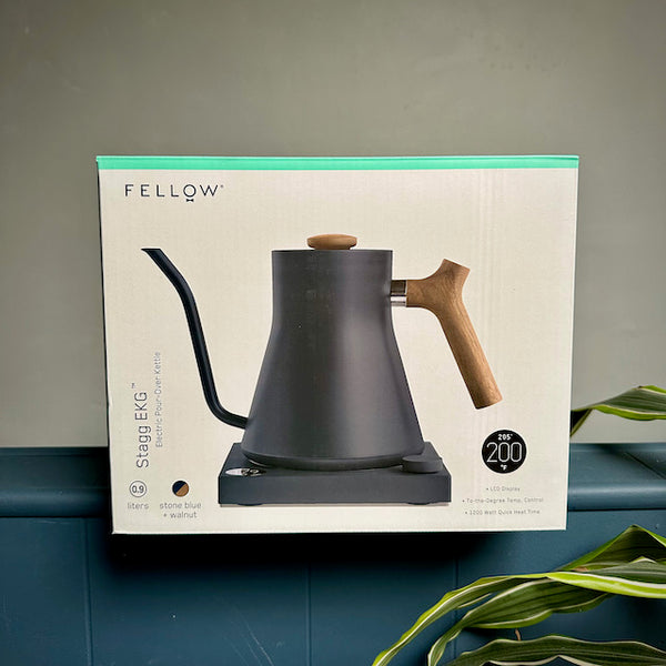 Fellow Stagg EKG Electric Kettle, in Stone Blue/Maple