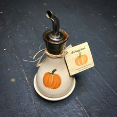 Pumpkin Olive Oil Decanter and Dipping Bowl