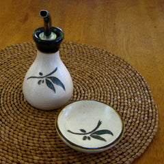 Olive Oil Decanter and Dipping Bowl